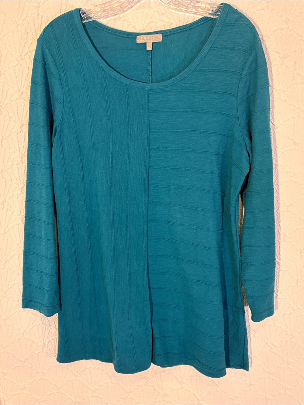 Habitat Teal Textured Scoop Neck Long Sleeve Tunic